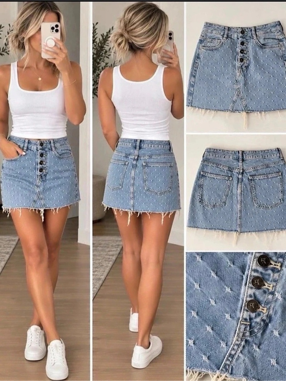 Anthropology Pilcro Denim Mini Skirt in Blue Like New 0